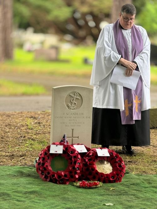 Rev&#x27;d Zoe King Merthyr Dyfan Cemetery.jpg